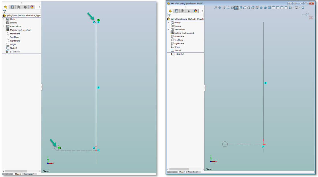 Step 2 – SolidWorks Make a Length Sketch