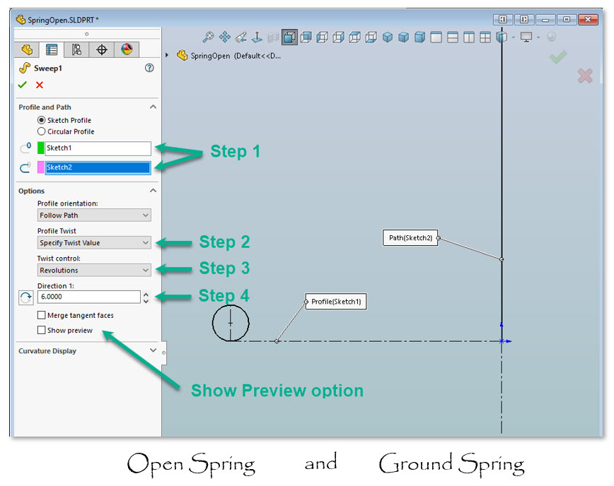 Step 3 – SolidWorks Implement a Sweep